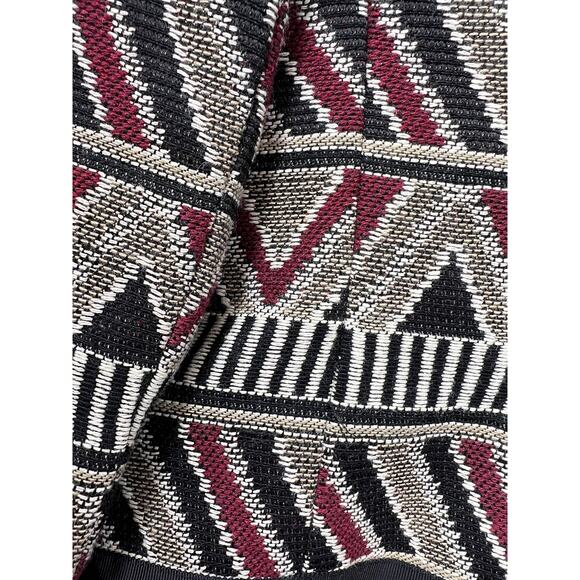 Tahari ASL Geometric Tribal Printed Black Red Tan Open Blazer Jacket Womens 10 - Picture 9 of 16